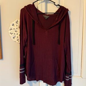 Burgundy Women's Hoodie Top
